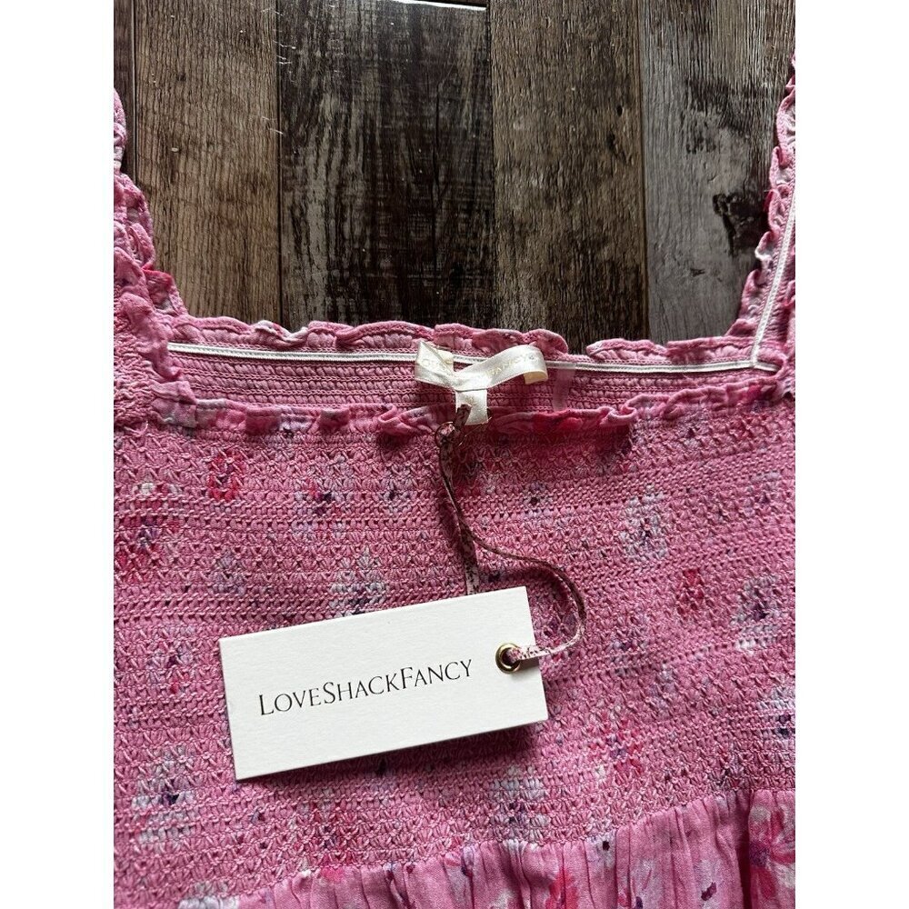 LoveShackFancy NWT Miri Dress in Coral Blaze Long Sleeve Midi Size XL - Picture 4 of 9